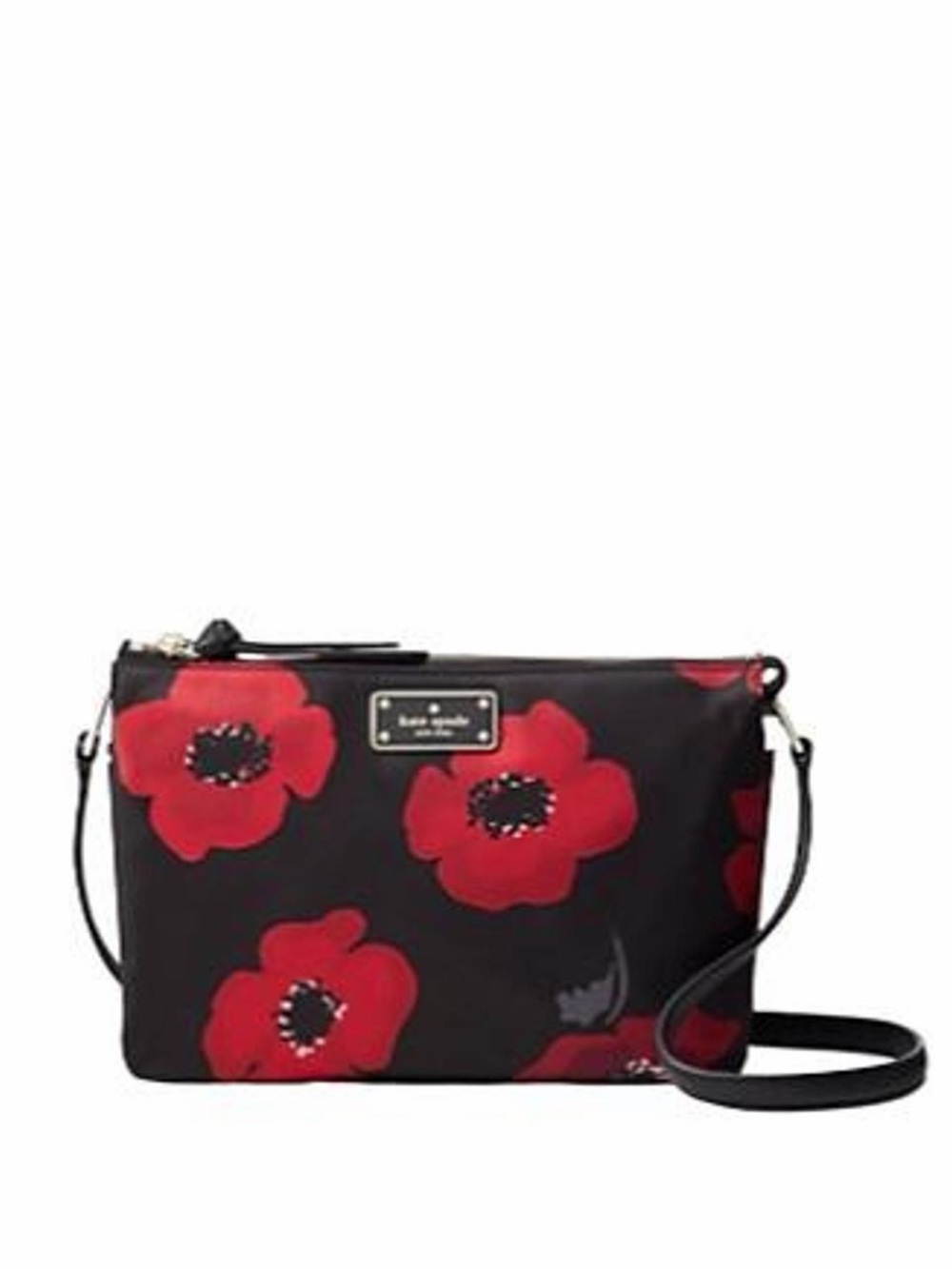 kate spade Black Crossbody with Red Floral Print